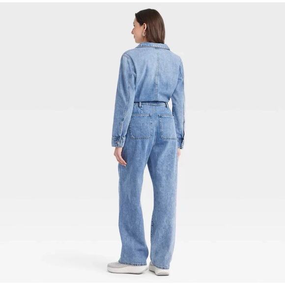 Universal Thread Women's Long Sleeve Utility Baggy Denim Jumpsuit - 4 NWT - Picture 2 of 7